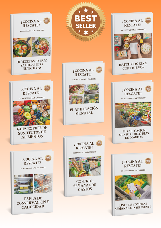 ¡COCINA AL RESCATE! 100 RECETAS FACILES Y ECÓNOMICAS CON HUEVOS + 8 BONOS EXCLUSIVOS
